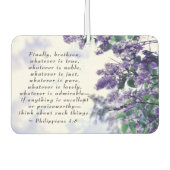 フィリピ 4:8 どんなものも純潔な聖書の詩篇 カーエアーフレッシュナー (正面)