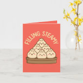 フィリング スチーム - 大胆な餃子ジョーク カード (黄色い花)