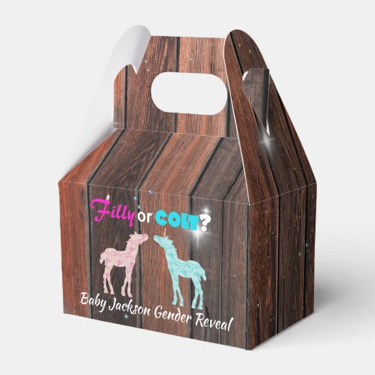 フィリーまたは子馬西部のスタイルジェンダーの明かす フェイバーボックス (裏面サイド)