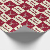 フィリークリスマスディアー市松模様にズ ラッピングペーパー (角)