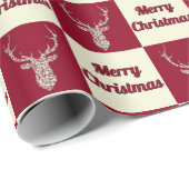 フィリークリスマスディアー市松模様にズ ラッピングペーパー (ロールコーナー)