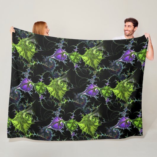 フィリースパイラルフラクタル – シームレスパターン1 フリースブランケット (インサイチュ)