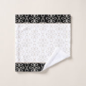 フィリーパターンスタイリッシュエレガント バスタオルセット (ウォッシュタオル)