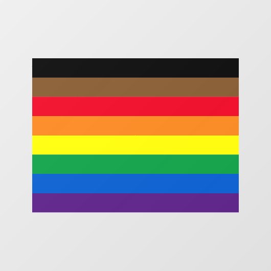 フィリーレインボープライドゲイフラグの多様性を含む ウィンドウサイン (シート)