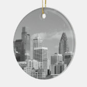 フィリー超高層ビル白黒 セラミックオーナメント (左)
