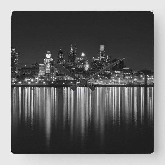 フィリー・ナイト・ビー/ウ スクエア壁時計 (正面)