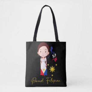フィリ誇りを持ったピン女性フィリピナピデピネガール トートバッグ