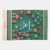 フィルおもしろいタなし引用文フローラキノコの緑の名前 キッチンタオル (横)