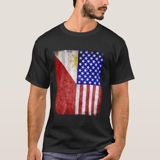 フィルアムフィリピーノアメリカフィリピンUSAアメリカF Tシャツ (正面)
