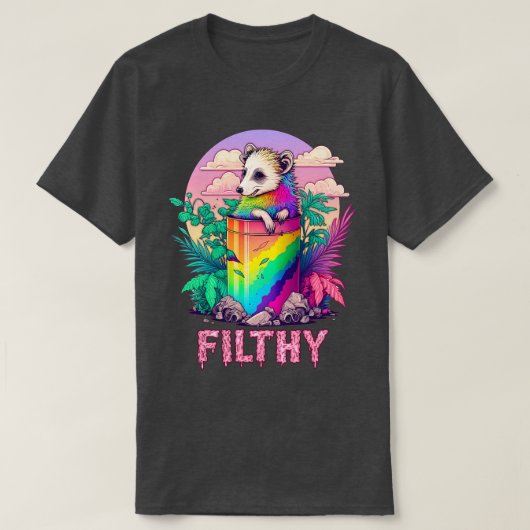 フィルシーポッサムオーバーデザイン Tシャツ (デザイン正面)