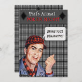 フィルズレトロトランプのポーカーナイト招待状 招待状 (正面/裏面)