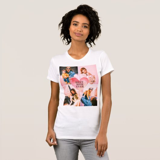 フィルタカスタム写真x4およびモノグラムハート tシャツ (正面フル)