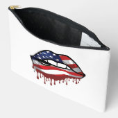 フィルタリングされていない星条旗 アクセサリーポーチ (見開き)