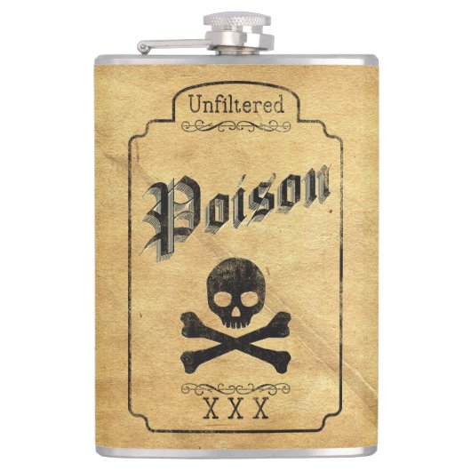 フィルターなし毒 – ダークゴシック風ユーモア フラスク (正面)