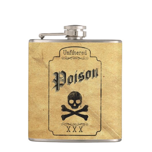 フィルターなし毒 – ダークゴシック風ユーモア フラスク (正面)