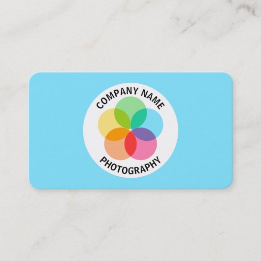 フィルターフラワー淡い色の – 青#7FE6FF 名刺 (正面)