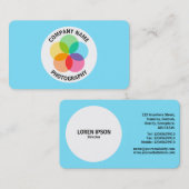 フィルターフラワー淡い色の – 青#7FE6FF 名刺 (正面/裏面)