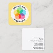 フィルターフラワー淡い色の – 黄色#FFE67F スクエア名刺 (正面/裏面)