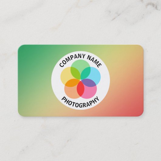 フィルターフラワー – グラディエントGrn、Yelw、赤 名刺 (正面)