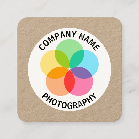 フィルターフラワー – (Kraft) スクエア名刺 (正面)