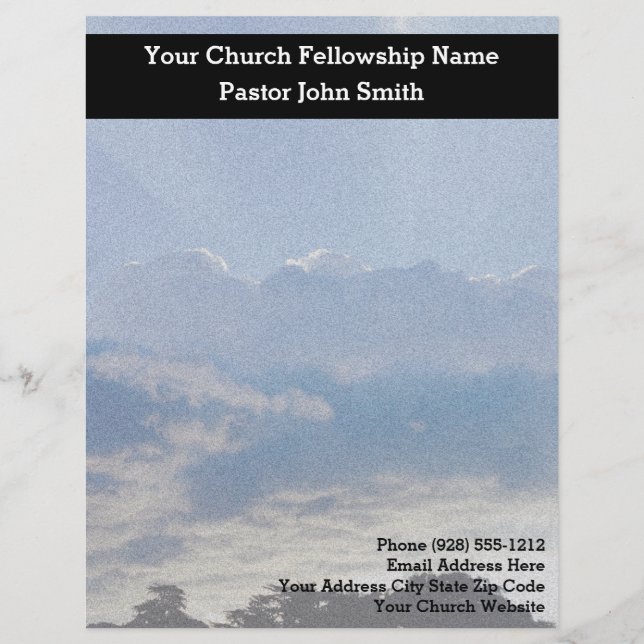 フィルター処理されたビッグブルースカイ教会ビジネス レターヘッド (正面)