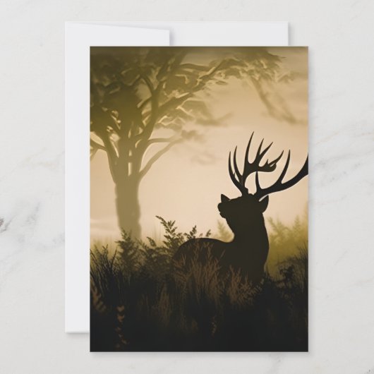 フィルドワイルド迷彩柄オーディアダック狩り1歳の誕生日 招待状 (裏面)