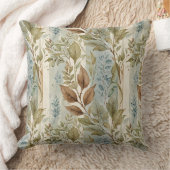 フィルマイセージ&ブラウン離れの上ストライプ クッション (ブランケット)