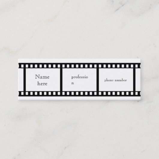 フィルムのストリップの名刺 スキニー名刺 (正面)
