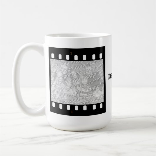 フィルムのストリップのMugカスタムな写真フレームディレクター コーヒーマグカップ (左)