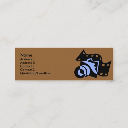 フィルムのデザインのプロフィールカードが付いているカメラ スキニー名刺 (正面)