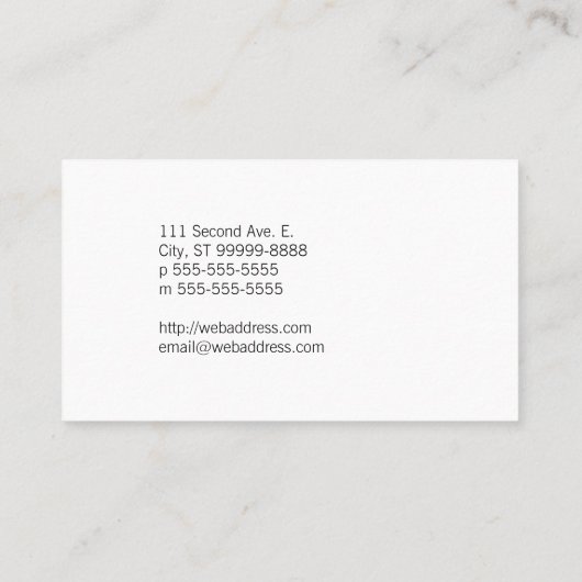 フィルムの写真のカメラマン 名刺 (裏面)