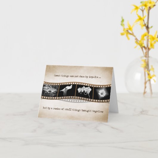 フィルムの花と引用文 カード (黄色い花)