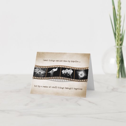 フィルムの花と引用文 カード (正面)