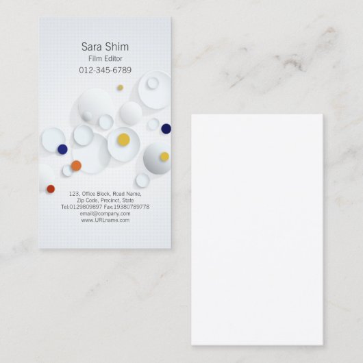フィルムエディタービジュアルアーツメディア抽象芸術ドット 名刺 (正面/裏面)