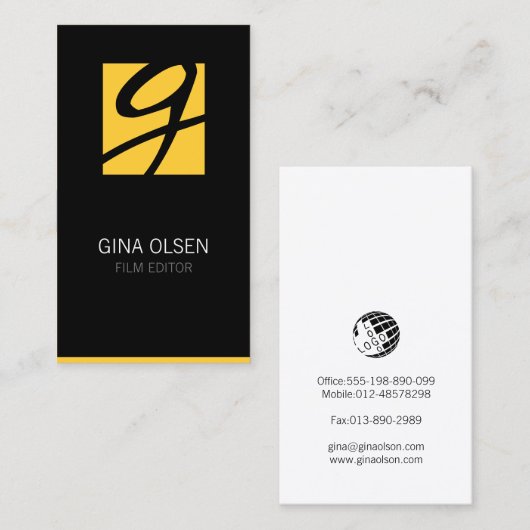 フィルムエディタービデオモノグラム名刺 名刺 (正面/裏面)