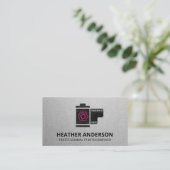 フィルムカニスター |カメラシャッターアイコン 名刺 (スタンド正面)