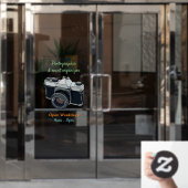 フィルムカメラ漫画イラストレーション ウィンドウサイン (オフィスドア)