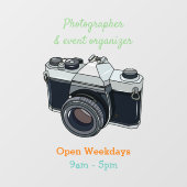 フィルムカメラ漫画イラストレーション ウィンドウサイン (シート)