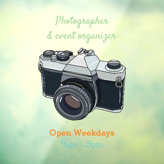 フィルムカメラ漫画イラストレーション ウィンドウサイン (シート3)