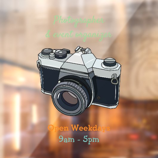 フィルムカメラ漫画イラストレーション ウィンドウサイン (シート2)