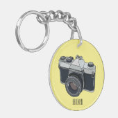 フィルムカメラ漫画イラストレーション キーホルダー (正面左)