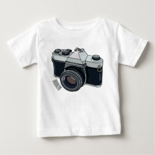 フィルムカメラ漫画イラストレーション ベビーTシャツ