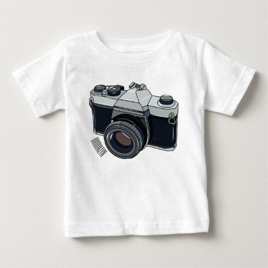フィルムカメラ漫画イラストレーション ベビーTシャツ (正面)