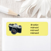 フィルムカメラ漫画イラストレーション ラベル (インサイチュ)