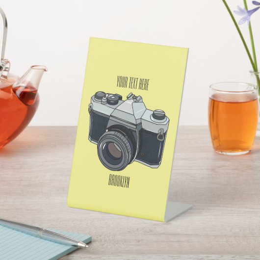 フィルムカメラ漫画イラストレーション 台座サイン (インサイチュ)