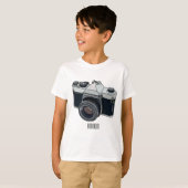 フィルムカメラ漫画イラストレーション Tシャツ (正面フル)