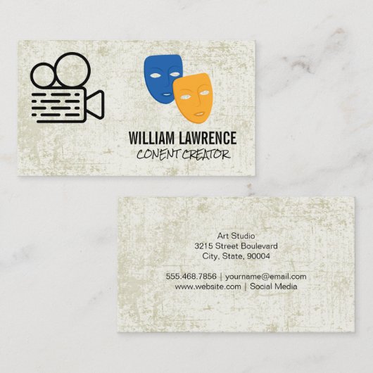 フィルムカメラ | 演劇の仮面 | アクター 名刺 (正面/裏面)