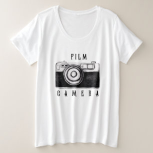 フィルムカメラTシャツ プラスサイズTシャツ