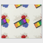 フィルムカラフルストリップラッピング紙 ラッピングペーパー (フラット)