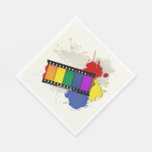 フィルムカラフルストリップ紙ナプキンス スタンダードランチョンナプキン (角)